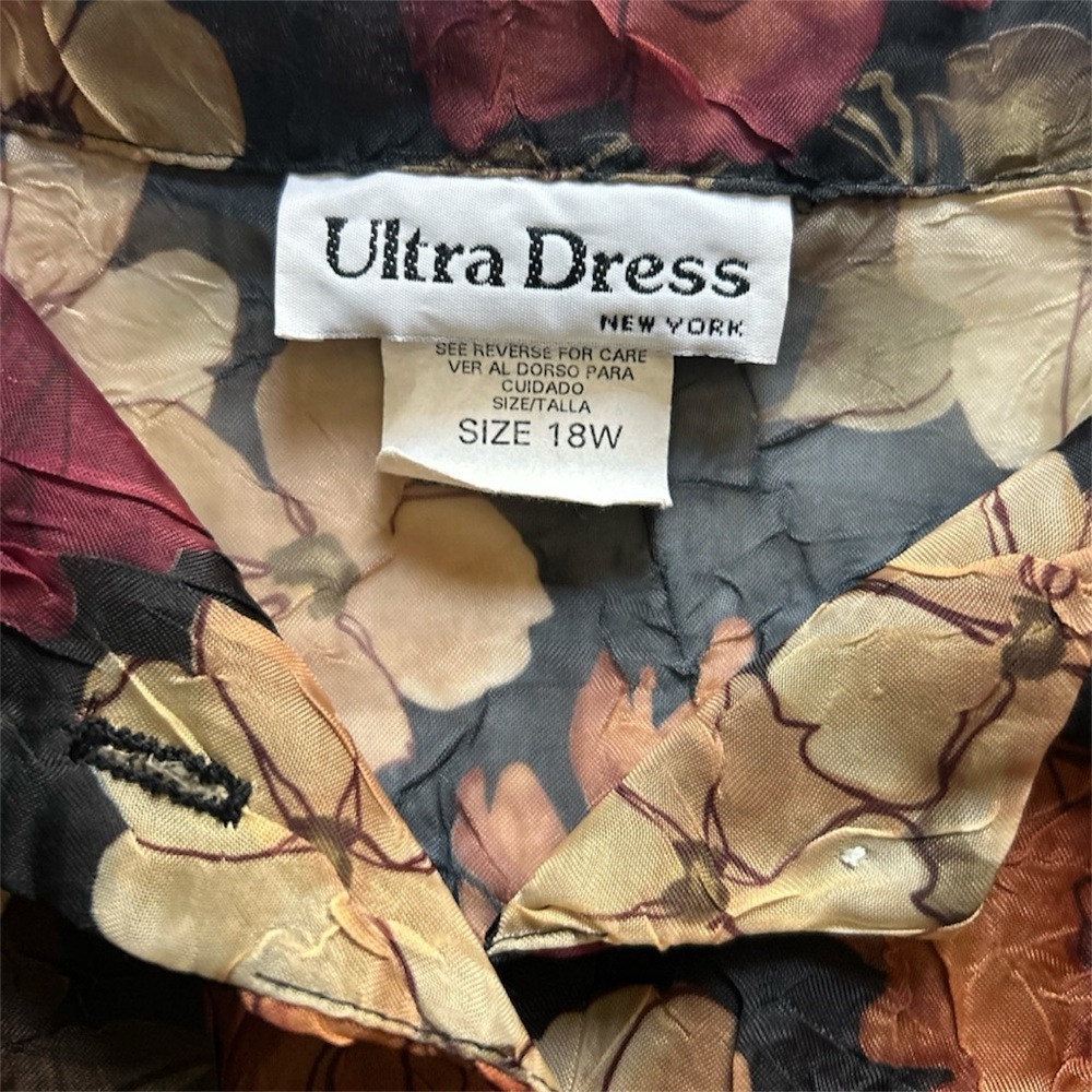 Floral Women's Top - Black and Brown - Picture 3 of 4